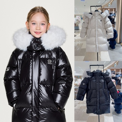 MLB儿童80%鹅绒中长款防水羽绒服