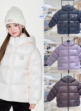 韩国专柜代购MLB儿童时尚防水80%鸭绒保暖连帽羽绒服25冬新款0556