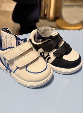 韩国专柜代购潮牌MLB小童时尚百搭皮面魔术贴休闲板鞋24春款B13N