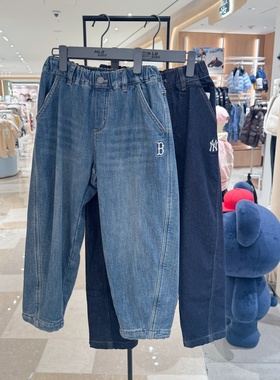韩国直邮专柜代购MLB儿童潮牌加厚绒休闲牛仔裤冬季保暖25冬0956