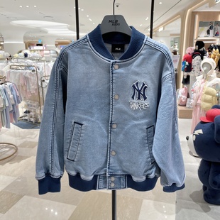韩国代购MLB儿童休闲百搭夹克个性牛仔外套棒球服26春新款0461