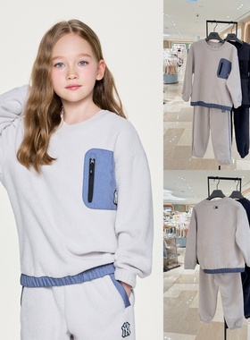 韩国直邮专柜代购MLB潮牌儿童休闲运动双面绒T恤卫衣长裤25冬0456