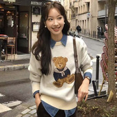 涂鸦小熊羊毛针织衫 时尚 起义韩国潮范2026春明星同款 dc26012703