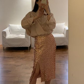 时尚 起义韩国代购 潮范2026春聚会约会开叉亮片半身裙dc26012803