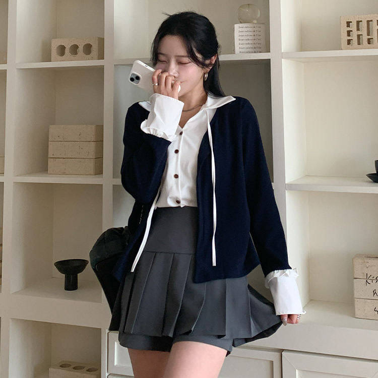 时尚起义韩国潮范2026春半松紧腰侧拉链百褶裙裤半身裙dp26012604