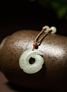 天然和田玉项链时来运转吊坠男女款项链挂件民族风送礼