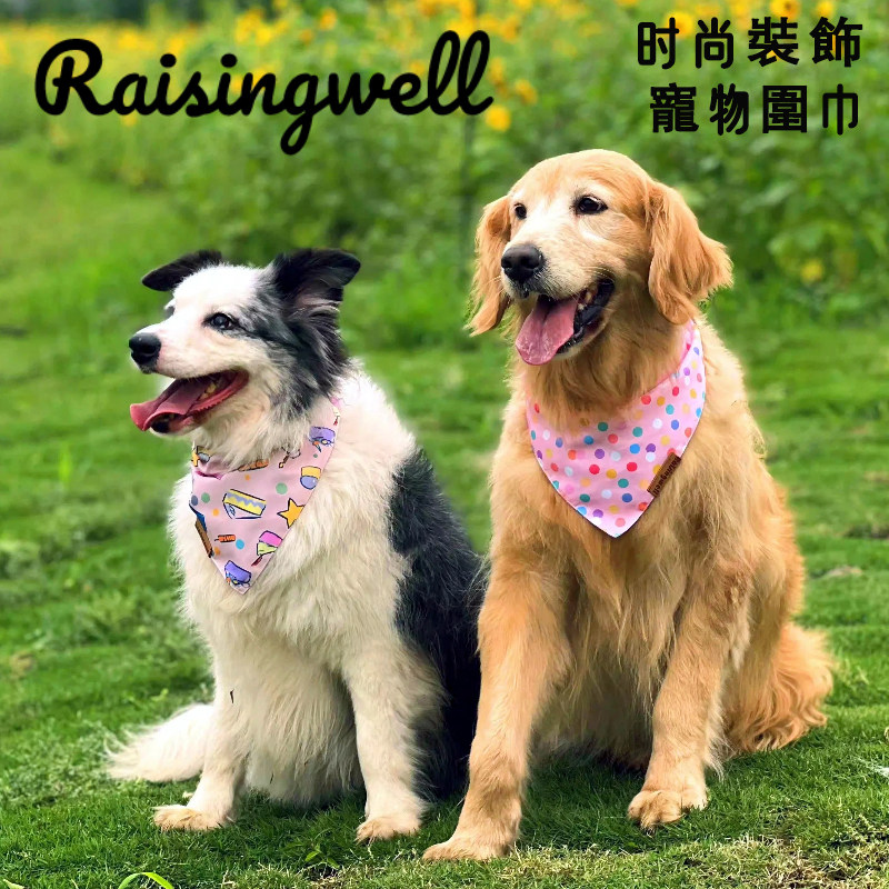 Raisingwell宠物围巾时尚装扮猫狗三角巾双面围脖中小型犬口水巾