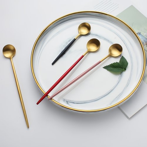 304不锈钢咖啡勺加长勺子创意不锈钢长柄搅拌甜品勺小勺蜂蜜勺