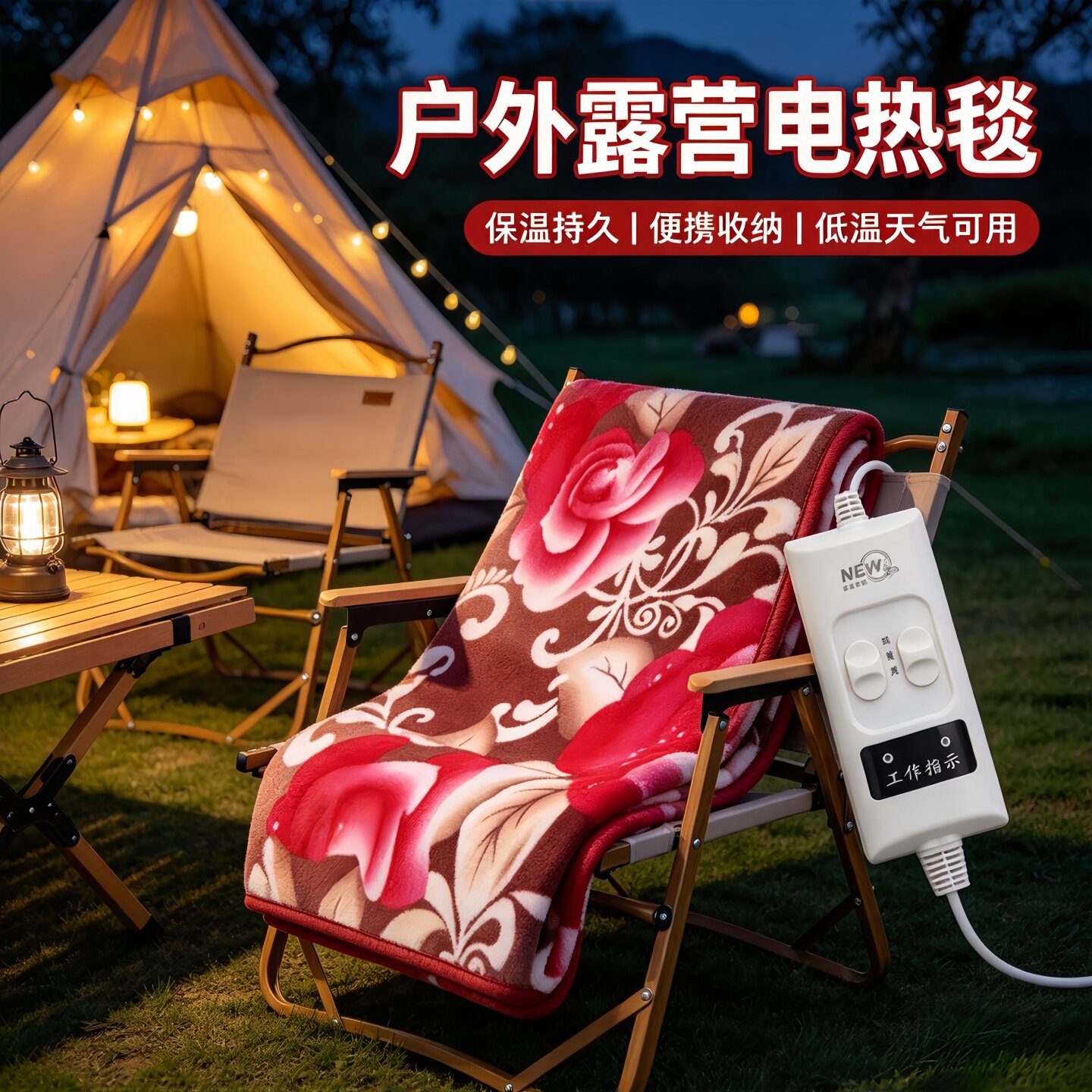 电暖电热毯双人双控定时智能可调温恒温水床垫智能定时玫瑰花纹