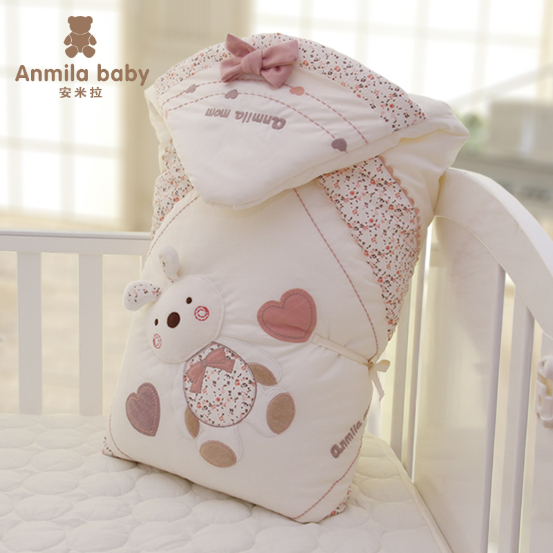 婴儿抱被冬季薄款纯棉初生春秋冬宝宝用品睡袋加厚产房新生儿包被