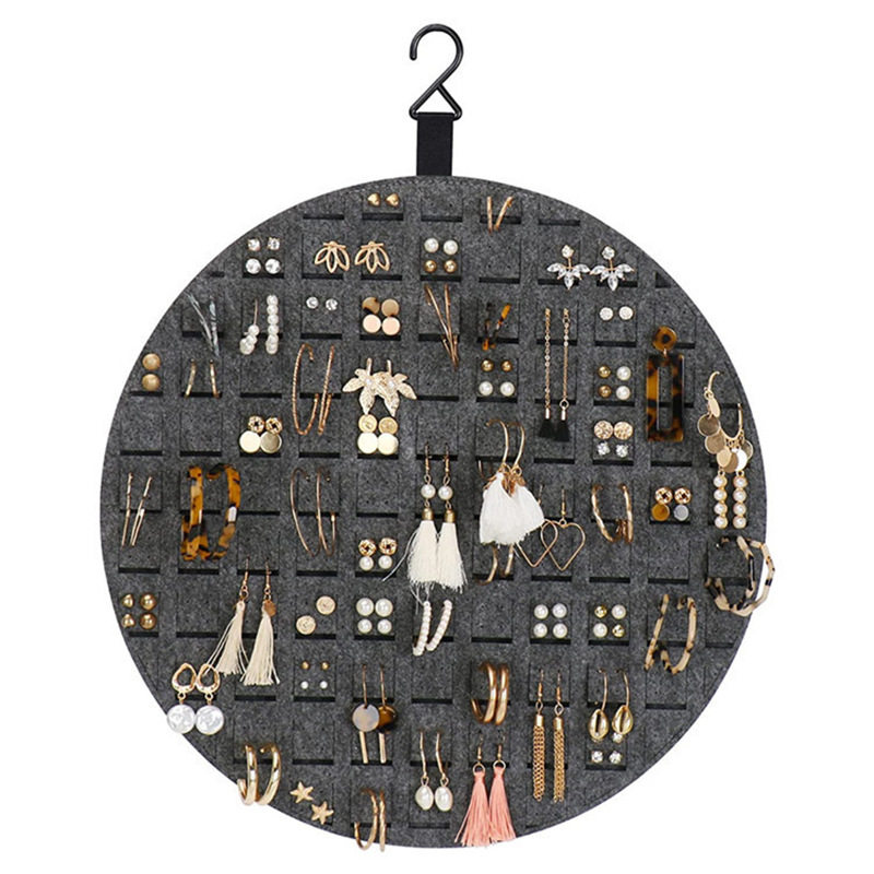 毛毡饰品收纳挂袋大容量圆形款悬挂壁挂式饰品耳环耳钉展示架,饰品/流行首饰/时尚饰品新,首饰展示架,淘宝优惠券,粉丝福利购,淘宝优惠卷