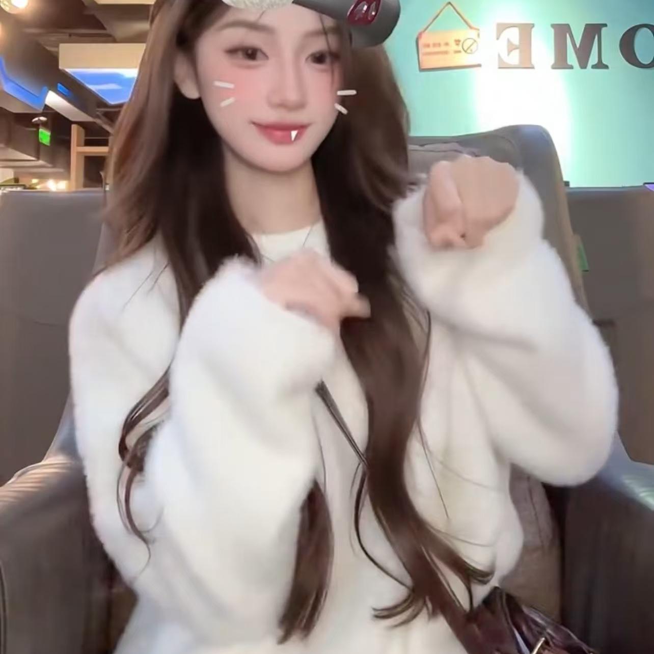 超溫暖！水貂絨套頭圓領毛衣