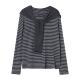 时尚 8009 T3538009M 条纹长袖 T恤披肩搭配