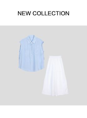 舒适百搭T恤+休闲裤套装D5526070-6070气质上衣白色