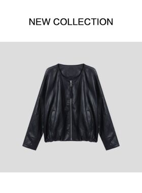 时尚百搭气质外套W5536002-6002休闲黑色上衣