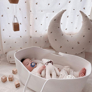 新生儿车载睡篮摇篮宝宝安全睡床 韩系婴儿手提篮移动外出便携式