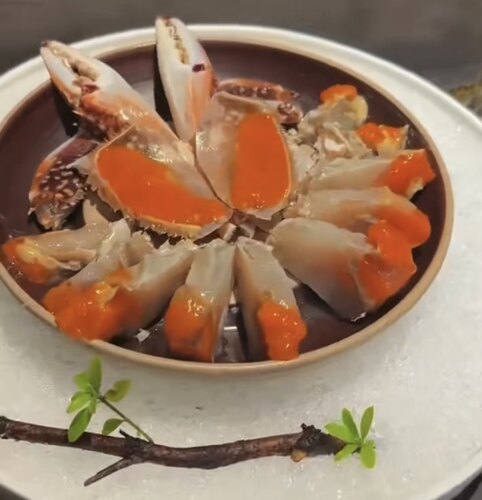 海哥推荐5只装大飞机红膏咸呛蟹5-6两一只，沾醋生吃，不可蒸煮