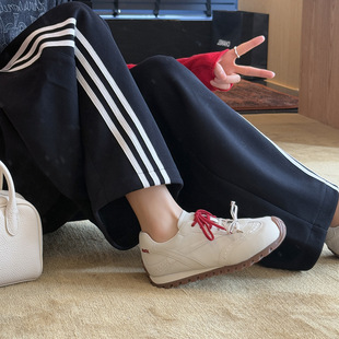 女新款 轻便鞋 软底百搭休闲运动板鞋 轻便时尚 阿甘鞋 复古拼色德训鞋