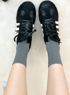 牛皮现货~隐形内增高葡提妈新款德训鞋女系带运动鞋休闲阿甘鞋