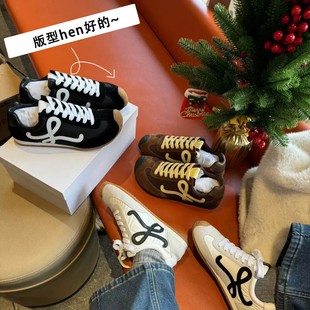 葡萄妈内增高阿甘鞋女2025新款歪头德训女鞋系带休闲鞋真皮德训鞋