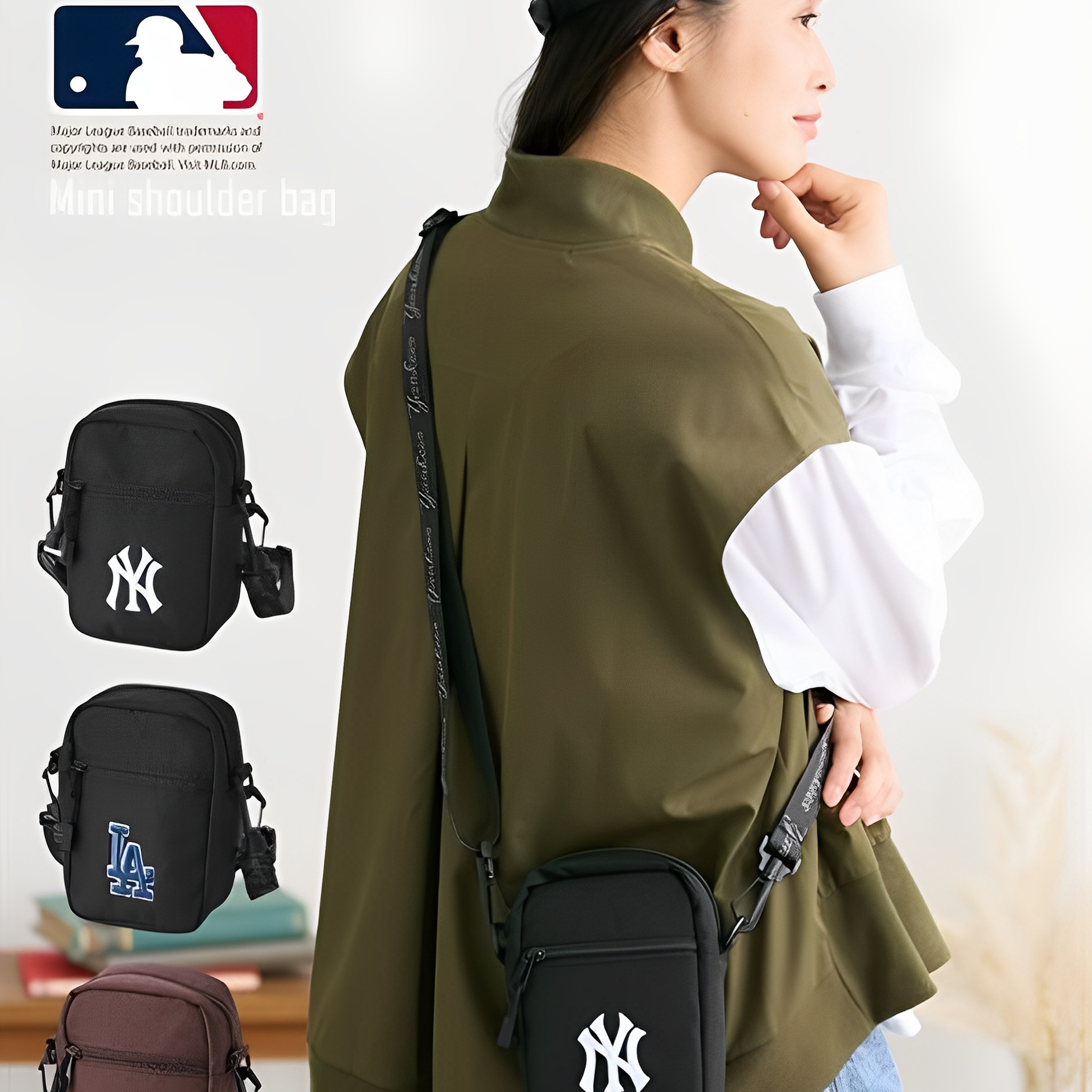 MLB 2025新款日本原单外贸迷你单肩斜挎女包洛杉矶道奇纽约洋基队