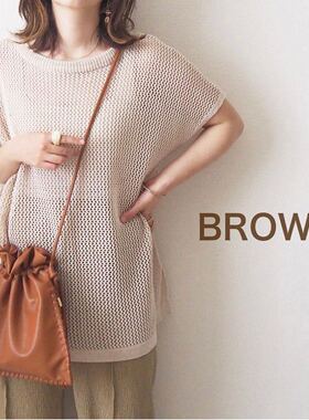 Avail 2026春季新款 日本原单外贸迷你抽带单肩包水桶包饰梦乐