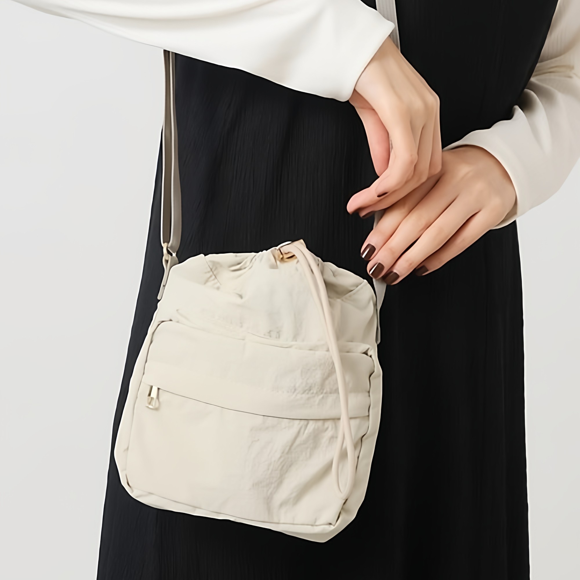 GR 2025新款日本原单外贸迷你单肩抽绳女包尼龙