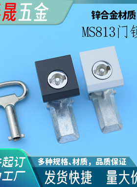 MS813威图柜小方锁S芯配电箱锁AE箱小锁船用防水锁7035黑色浅灰色