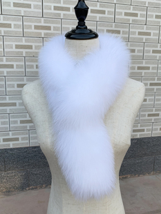 真毛狐狸毛围巾皮草围脖女冬季保暖百搭Y型毛毛领夹子款75厘米长