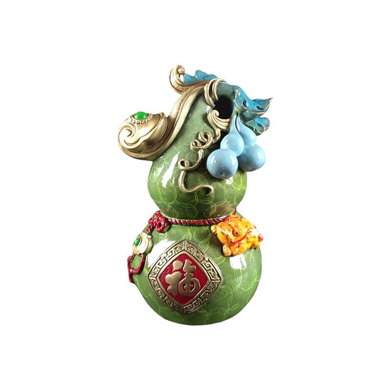 纯铜貔貅金蟾葫芦全铜彩绘招财福禄葫芦福字黄铜葫芦摆件厂家