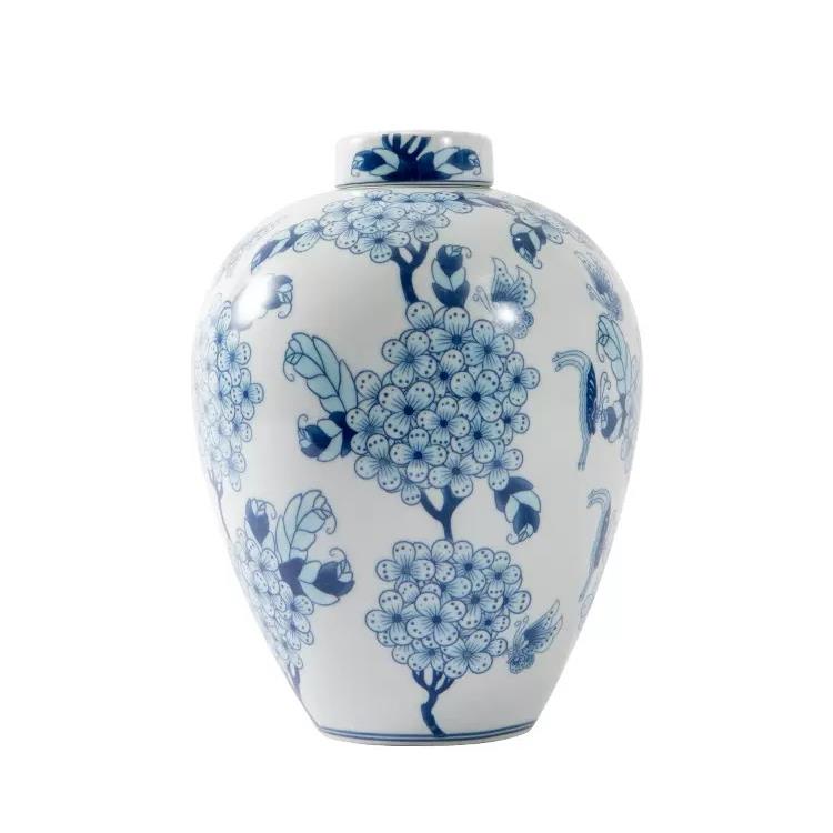 青花瓷花瓶陶瓷花瓶中式客厅插花装饰品电视柜家居摆件罐子