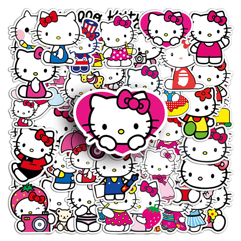 三丽猫贴纸哈喽kt猫防水电脑贴画