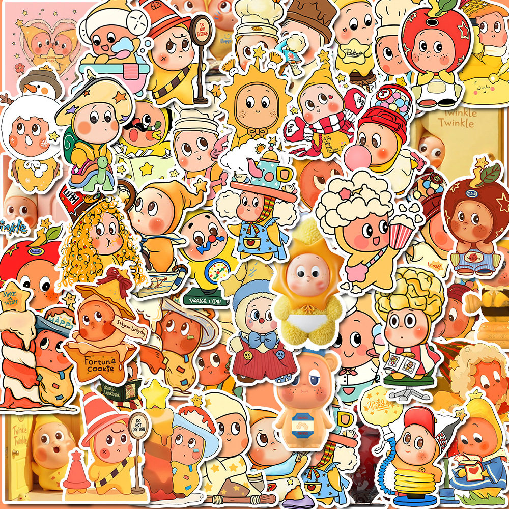 星星人贴纸卡通可爱女孩儿童小贴画防水装饰手账素材粘贴帖纸