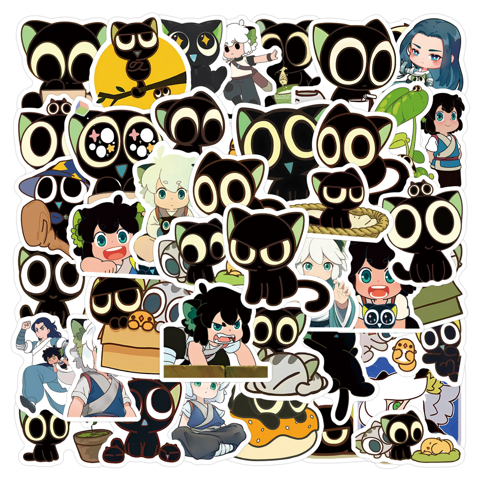 罗小黑战记贴纸防水装饰小图案卡通可爱动漫周边贴画图行李箱手机