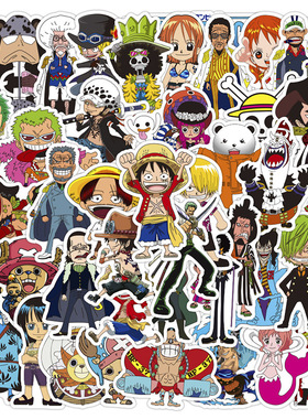 海贼王贴纸路飞5档动漫人物手账素材卡通diy装饰水杯手机防水贴画
