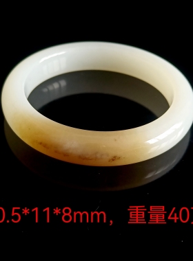 天然俄料羊脂玉手镯糖白玉镯老坑真玉石小圈口镯子50.5mm带证书