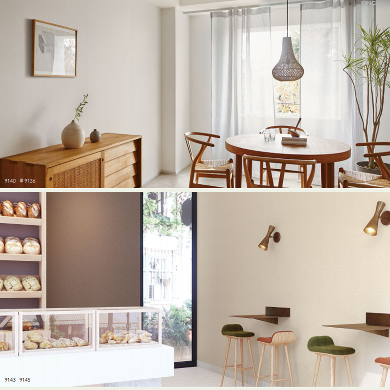 日本进口墙纸新科壁纸2021新款米色米咖色系墙纸北欧简约客厅满铺