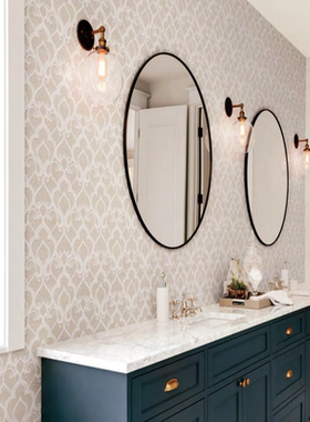 日本进口墙纸tokiwa2024新款浅灰色欧式大马士革墙纸客厅卧室背景