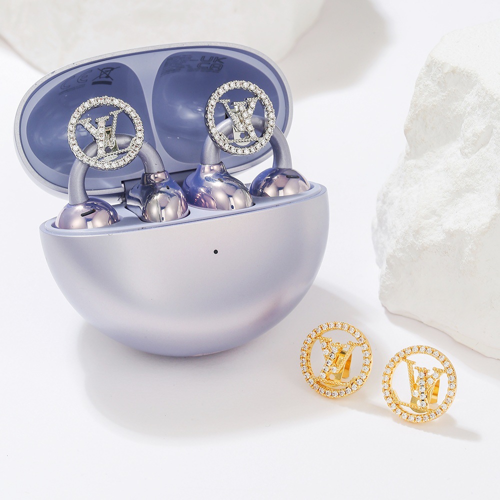 新款通用型耳夹耳扣镂空字母Freeclip耳机钻扣时尚原创精品配饰