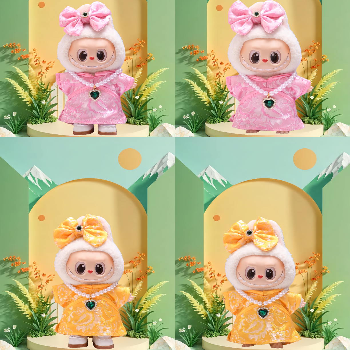 一二三代拉布布娃衣旗袍项链衣服