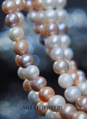 糖果色混彩珍珠项链甜美少女