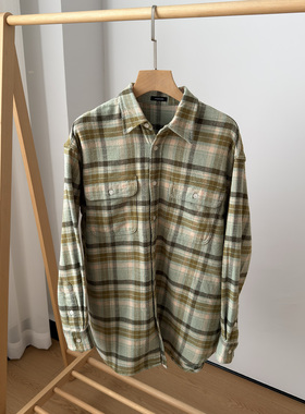 高奢贵货！13家纯原 男女同款长袖宽松阔版格子衬衫做旧洗水休闲