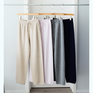 断码清货！柜2200老钱风！LP Merano 女士纯山羊绒针织休闲运动裤