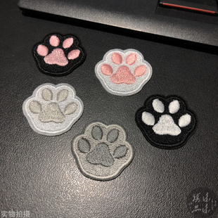 动物爪印爪子时尚补丁贴春夏衣服包包凉鞋装饰自粘缝纫刺绣布贴