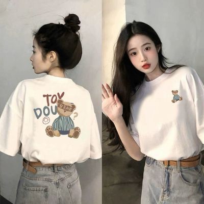 100%纯棉正肩短袖t恤女2025夏季