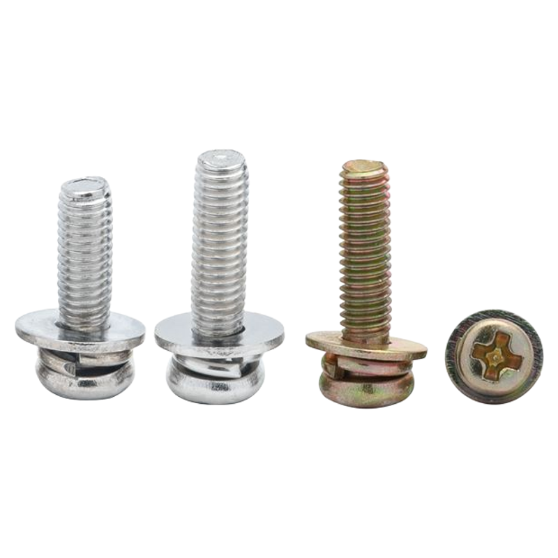 镀镍盘头十字三组合半圆头自