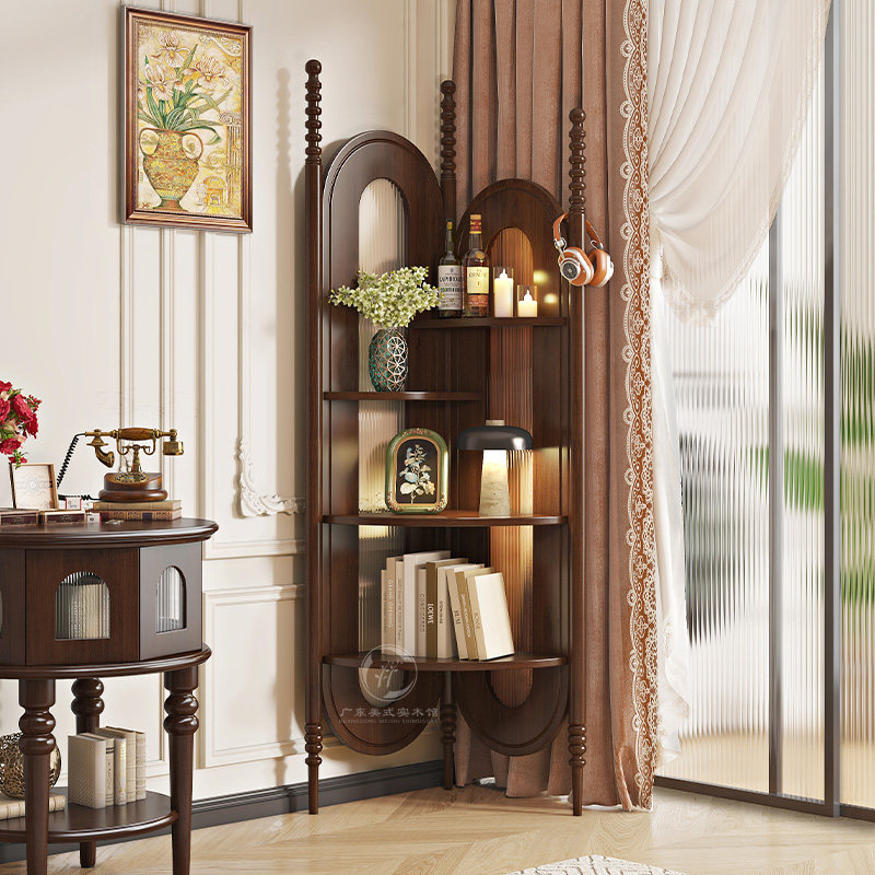 美式乡村全实木边几环保北欧角几沙发原木简约现代客厅家具小茶几