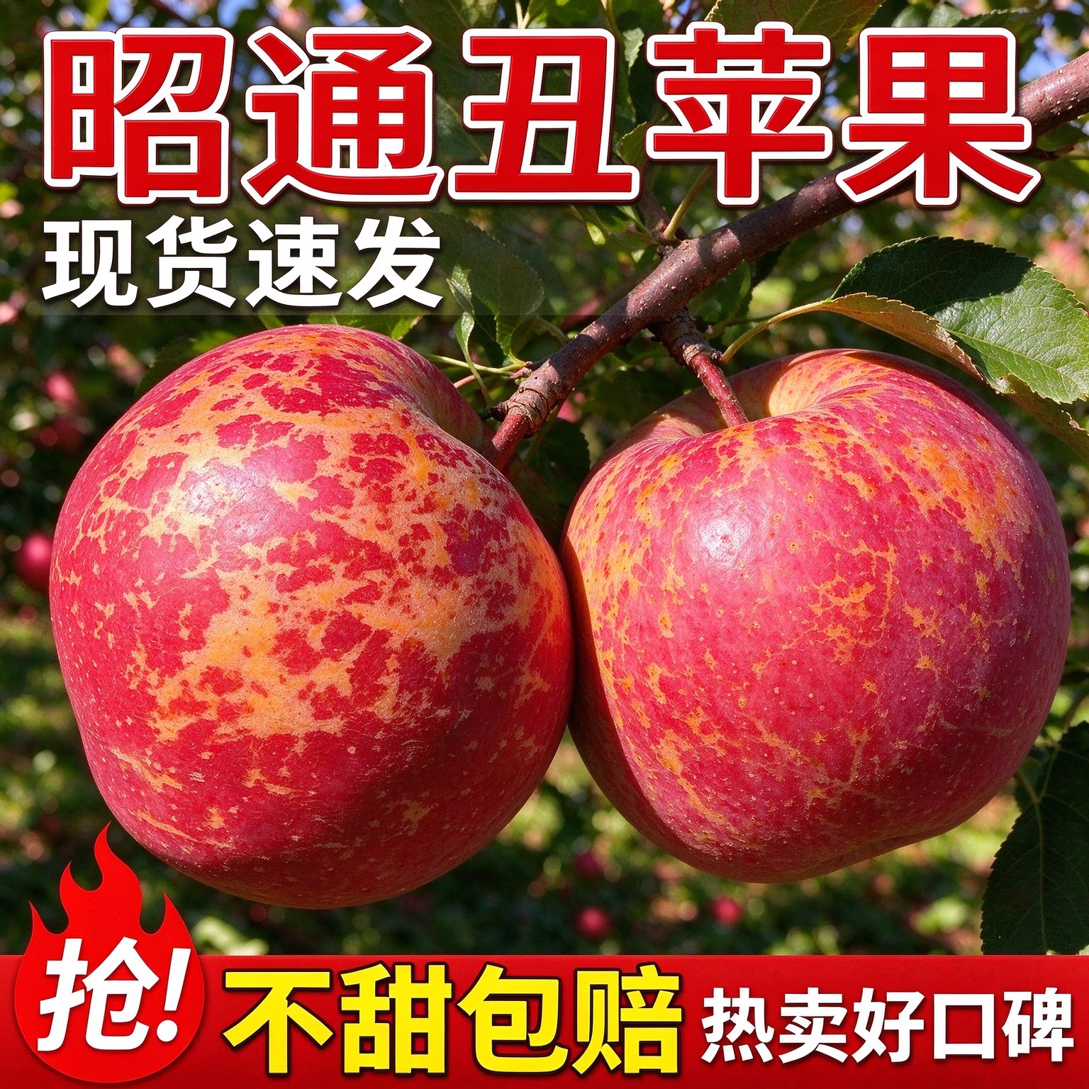 一统果家云南昭通市丑苹果冰糖心苹果新鲜水果整箱当季9斤红富士