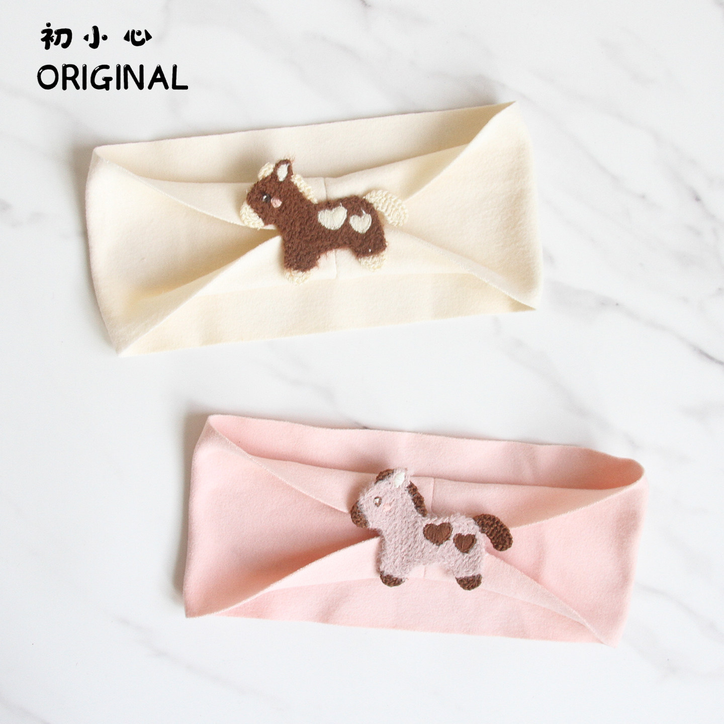 韩版婴儿发饰男女宝宝可爱卡通小马护囟门发带婴幼儿柔软纯棉头饰