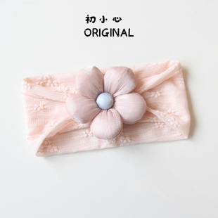 婴儿发饰夏季 女宝宝可爱大花朵头饰韩国新生儿柔软花花护囟门发带